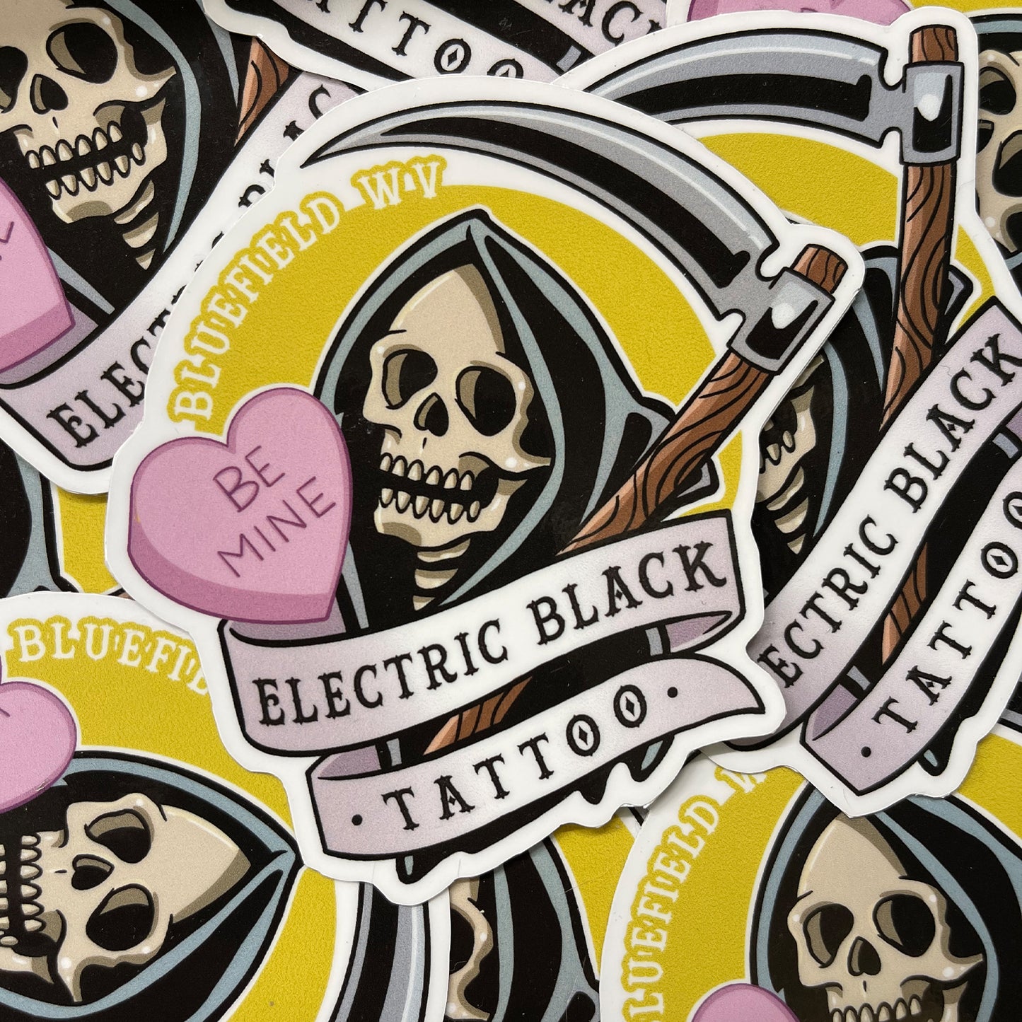 Be Mine - Grim Reaper Vinyl Sticker - Weatherproof