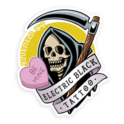 Be Mine - Grim Reaper Vinyl Sticker - Weatherproof